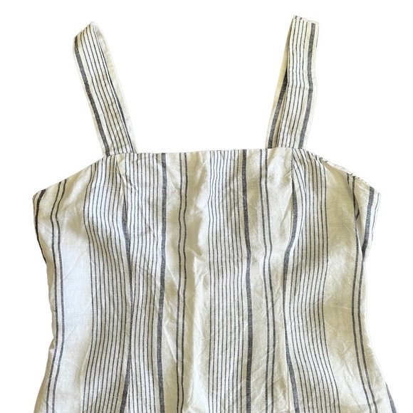 Forever 21 Dress Linen Blend Mini Navy Blue & White Size Small - Picture 2 of 6